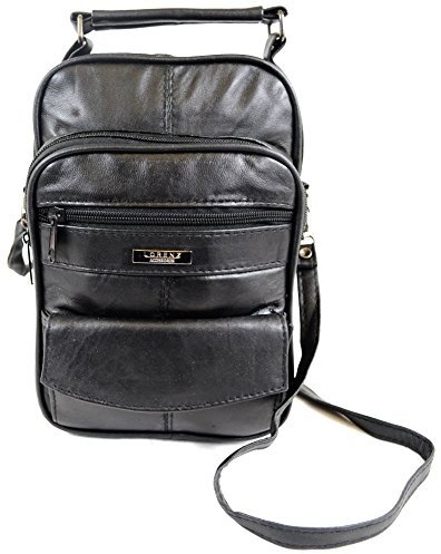 Herren/Damen Schultertasche aus superweichem Nappaleder mit mehreren Taschen