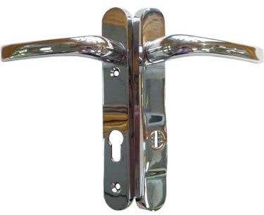 Mila ProSecure Security Door Handle 123mm Screw Fix Cylinder Cover - Chrome