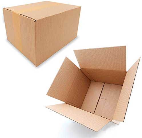 verpacking Faltkartons 250 x 200 x 140 mm Braun (Außenmaß 255 x 205 x 150 mm) variable Höhe bei 60 mm KK 26 1-wellig Versandkarton mittelgroß DHL Päckchen M DPD S GLS S H Paket S Karton (50 Stück)