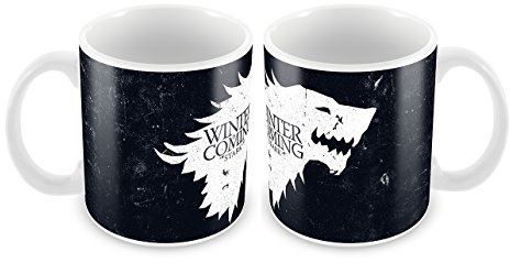 F&T Game Of Thrones Inspired Winter Is Coming Black Design Mug - By