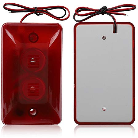 Sirene Licht und Ton Alarm, 120dB verdrahtete Blitz-Sirene, Mini 12V Alarmanlage Schutzalarmsystem, Stroboskopalarm mit Rotlicht blinkt, für Familien, Hotels und öffentliche Gebäude