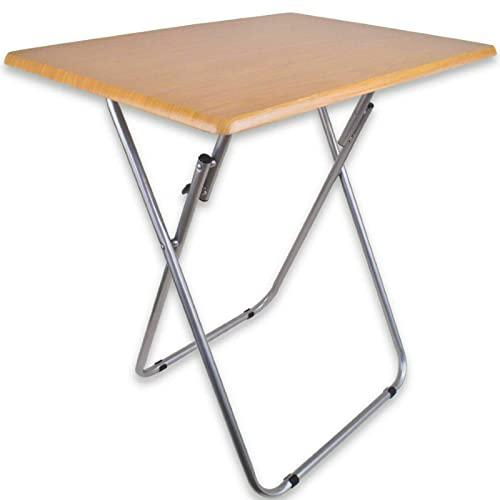 HERSIG - Mesas Auxiliares Plegables - Mesa Plegable Marron 48x38x66 CM - Mesa Jardin Exterior - Mesas Plegables Portatiles Resistentes - Ideal para Camping, Picnic, Comidas, Trabajo, Fácil de Guardar
