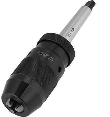 Keyless Chuck 1-16mm Capacity 1/32 to 5/8 Quick Drill Chuck with MT2-JT3 Taper Arbor for Lathe Drill