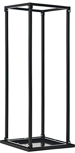vidaXL Brennholzregal mit Boden Kaminholzständer Regal Kaminholzregal Kaminholzablage Feuerholzregal Holzregal Schwarz 37x37x113cm Stahl