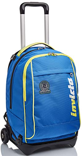 Invicta TROLLEY, Rucksack mit Trolleyfunktion, 3 in 1, Schulranzen mit Rollen, Abnehmbarer Rucksack, ab 1. Klasse, für Schule, Gymnasium, Reisen&Freizeit, Mädchen&Jungen, blau, NEW TECH KUPANG