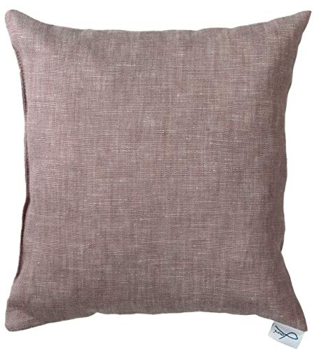 Zirbenkissen - Kissen mit Zirbenspäne - Zirbenkissen zum Schlafen - Frischer Zirbenduft - Zirbelkiefer Kissen - Zirbenholzkissen (40x40 cm, Leinen Altrosa)