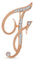 Bling Jewelry Large Statement ABC Pave Crystal Cursive Script Monogram Letters Alphabet Initial F Scarf Lapel Pin Brooch for Women Rose Gold Plated