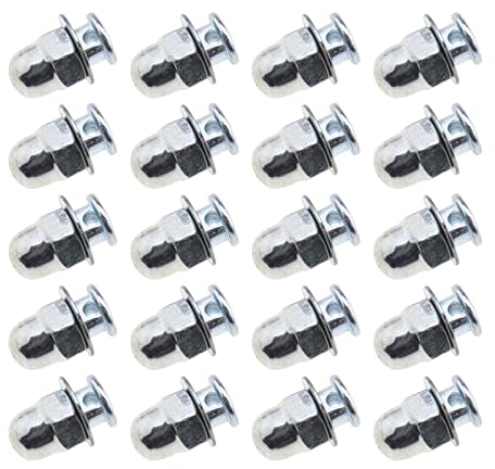ECSiNG 20Pcs Bicycle Cable Anchor Bolts 6mm with Nuts and Washers for BMX Cross Bike Electric Bike Foldable Hybrid Kids Mountain Racing Trekking Bike Cycling Accessories Round Head Screw