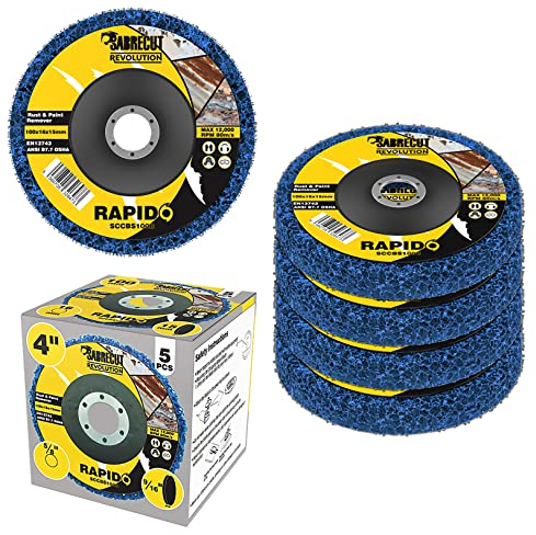 5 x SabreCut SCCBS100B_5 100mm (4 inch) x 16mm Bore Polycarbide Abrasive Rust Paint Removal Angle Grinder Poly Stripping Wheel Disc Blade