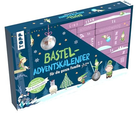 Familien-Bastel-Adventskalender - 24 Bastelprojekte mit Material: Material für 24 Bastel-Projekte für die ganze Familie. Mit Anleitungsbuch