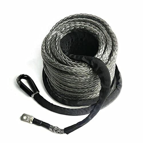 Corde en plastique, 30 m, 10 mm de diamètre, 23809 LBS - Treuil forestier - En polyéthylène moléculaire - Avec housse de protection et crochet - Pour tout-terrain, VTT, UTV, SUV, camion