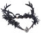 MOSTORY Handgefertigte Gothic-Elfenkrone mit Hirschhörnern, schwarze Fee, Blume, Kopfschmuck, mittelalterliches Geweih, Haarkranz, Elfe, Cosplay, Haarreif für Damen, Hochzeit, Braut, Karneval,