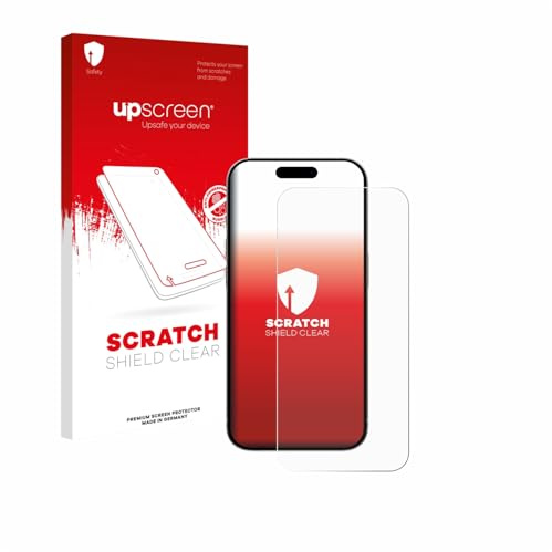 upscreen Schutzfolie für Apple iPhone 15 | Transparenter Displayschutz Made in Germany Kristall-Klar Kratzschutz Anti-Fingerprint