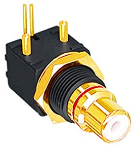 BAYORE Terminales chapados en oro de cobre con placa de circuito impreso BNC hembra, conector coaxial digital de 90°, conector hembra BNC, coaxial digital de 90°, terminales chapados en oro de cobre