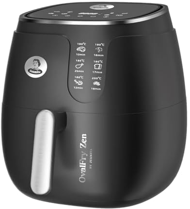 Freidora de Aire OvalFry Zen 6L – Airfryer Sin Aceite, 1700W, 8 Programas, Pantalla Táctil, Cesta Antiadherente, Diseño Ovalado Compacto, Fácil de Limpiar
