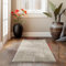 HomebyHome Kurzflor Teppich Läufer 60 x 110 cm Beige Hoch-Tief 3D Effekt Teppich Waschbar, Flauschig und Extra Weich - Skandinavisch Boho Muster Teppich für Wohnzimmer, Schlafzimmer und Küche