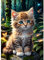 HEIBAGO Katze Diamond Painting, 5D Tier Diamant Painting Kits für Erwachsene Anfänger, Full Drill Diamond Art Blume Diamant Malerei Bilder für Wanddekor 30x40cm