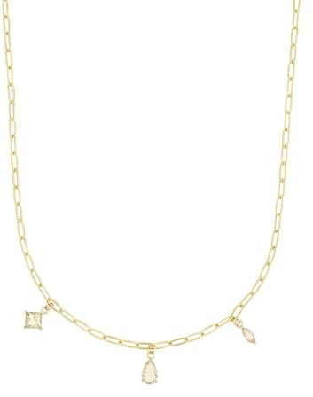 Amor Kette mit Anhänger 925 Sterling Silber Damen Halsschmuck, mit Glas, 42+3 cm, Grau, Kommt in Schmuck Geschenk Box, 2039275