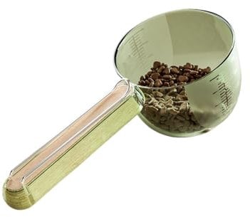 Dog and Cat Food Scoop with Wood Handle and Precision Scale, Measuring Cup with Sealing Clip Design, Ideal for Dry or Wet Pet Food, Rice, Flour, and Grains, Pet Supplies.