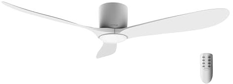 Cecotec Ventilatore da Soffitto Energysilence Aero 5400, 40W, Motore DC, Diametro 132cm, 3 Pale, Timer, 6 Velocità, Telecomando, Funzione Estate o Inverno, Design Silenzioso