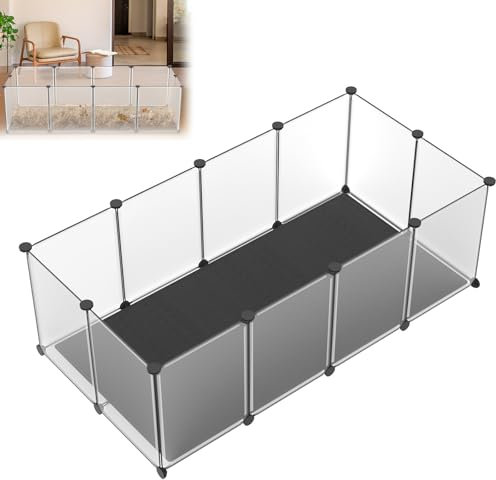 ACXIN Kleintiergehege 12PC mit Bodenplatten, komfortabler Unterlage, 143×73×46 cm – ideal als Laufstall für Hund, Katze, Kaninchen, Meerschweinchen, Freigehege für Tiere, Nager Gehege