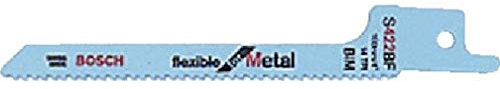 Bosch Professional 2 Stück Säbelsägeblatt S 422 BF Flexible for Metal (für Metall, 100 mm, Zubehör Säbelsäge)