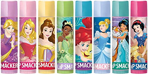 Lip Smacker Disney Princess Party Packung mit 8 Lippenpflegestiften in verschiedenen Geschmacksrichtungen, 32 g