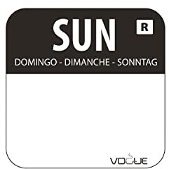 Vogue Hygiplas Farbcode Sticker Sonntag schwarz (1000 Stück), L930