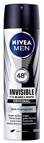 Nivea Men Deo Invisible For Black und White Power Spray, Antitranspirant, 6er Pack (6 x 150 ml)