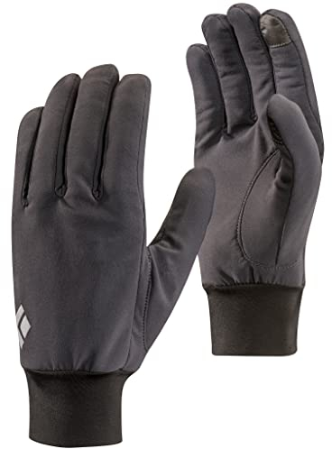 Black Diamond Lightweight Softshell Handschuhe / Touchscreen geeigneter, wasserabweisender & warmer Fingerhandschuh für milde Temperaturen / Unisex, Smoke, Größe: S