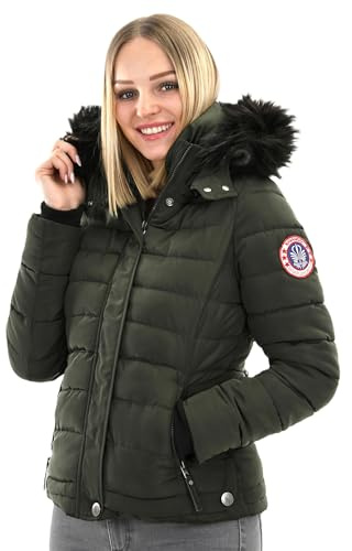Navahoo warme Damen Winter Jacke Parka Mantel Stepp Kurzjacke gefüttert B301