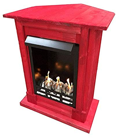 Kaminbau Mierzwa Ethanolkamin Gelkamin Madrid Eckkamin Rot - Gratis 27 teiliges Zubehör Set