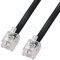 ecabo 10087 6m Modularkabel Telefonkabel – 2x RJ11 Stecker – Anschlusskabel – Westernstecker – 4adrig / 6P4C / 1:1 – Flachkabel für Telefon ISDN AB FAX Modem – schwarz