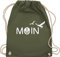Turnbeutel Rucksack - Sprüche Statement - Moin Moin Hamburg Maritime Nordsee Geschenk - Unisize - Olivgrün - beutel seemann mit aufschrift boot stoffrucksack maritimer statements möwe stoffbeutel