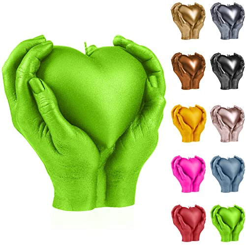 Candellana Hand LOVE Edition Kerze - Kerze für Valentinstag -Valentinstag Kerzen - Geschenkidee - Kerze Herz - Romantische Deko - Liebes Kerzen - Handgemachtes Geschenk, 160x160x75 mm