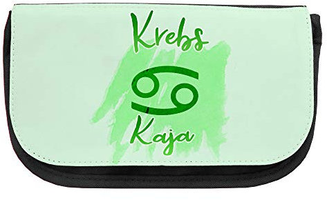 Kosmetiktasche mit Namen Kaja und Sternzeichen-Motiv Krebs | Schminktasche | Viele Vornamen zur Auswahl