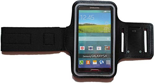 Fitness Sportarmband kompatibel für Sony Xperia X Compact, XZ1 Compact, XZ2 Compact Armband Handy Oberarm Halter für Fitness, Joggen, Laufen Hülle Tasche Blank Mittel Schwarz