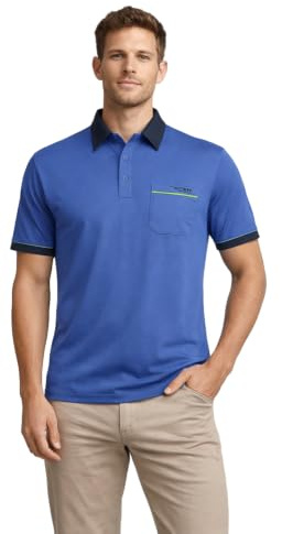 Gabicci - Plain Polo Shirt with Contrasting Collar and Piping (Large, Cologne)