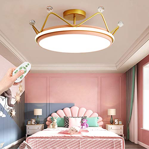 Kinder Deckenleuchte LED Moderne Schlafzimmer Deckenlampe Dimmbare Kronleuchter Kreatives Design Kristall Acryl Kronenform Pendellampe Prinzessin Zimmer Junge Mädchen Raumdekoration Pendelleuchte