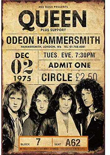 Queen Band Blechschild, Wanddekoration, Metallposter, Retro-Schild, Warnschild, Basteln für Büro, Café, Club, Bar