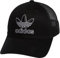 adidas Originals Men's Icon Trucker Structured Precurve Snapback Cap, Black/Black/White, One Size