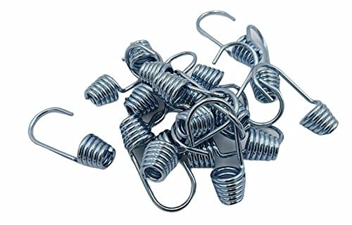 Kombi 20 Ganci Acciaio Corda Elastica Fune 8 mm Nautica Telone Estensibile Moschettone, Gancio in Acciaio Corda Fune Elastica 20 pezzi