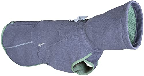 Hurtta Razzle-Dazzle Midlayer Jacke für Hunde, verstellbar, wendbar, Pull On, unter Regenmänteln und Wintermänteln zu verwenden - Blackberry/Grau-Grün 30 cm