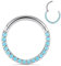 AROWRO Knorpel Daith Helix Ohrringe Creolen Daith Piercing Schmuck Nasenringe aus Chirurgenstahl 316L Septum Clicker Nasenring Türkis gepflastert 16G 10mm Silber