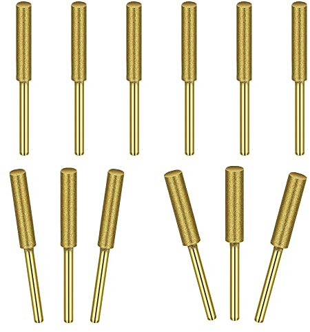 PLCatis Diamond Chainsaw Sharpener 12PCS Chainsaw Sharpening stones Assorted Size 5/32 3/16 7/32 Easy Chainsaw Abrasive Sharpening Grinding Stones for Sharpening Chainsaw Blades Quickly Easily