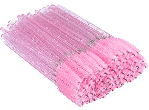 G2PLUS Einweg Wimpern Bürstchen, Rosa Mascara Bürstchen, 200 Stück Wimpernbürste für Wimpernverlängerung