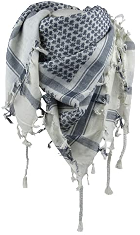 Asita Shemagh Arabischer Schal, 100 % Baumwolle, grau, M