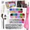 Bedazzler Kit mit Strasssteinen, Hotfix-Applikator, DIY-Hotfix-Strass-Setter, Hot Fixed Wand Tool Kit, 4380 Stück, Crystal AB, transparent, 14 Farben, Pinzette, Edelsteinpflücker, Tabletts, Box