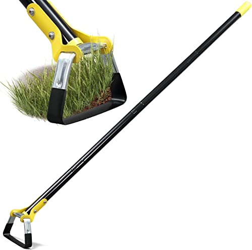 HARRMS Gartenhacke mit Stiel 182cm, Unkrautharke Gartengeräte Metall mit scharfem Blatt, Multifunktionale Hacke Gartenzubehör zum lockern, lüften und jäten des Bodens