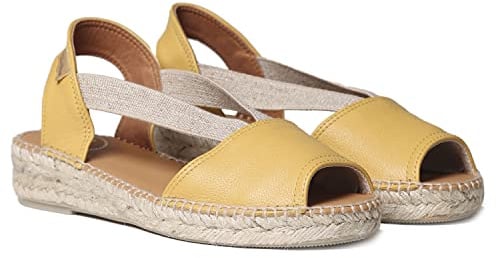 Toni Pons Damen Espadrille aus Leder - ETNA - Ocker, 35 EU